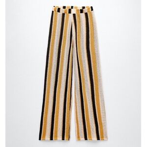 NWT ZARA STRIPED RUSTIC PANTS - REF. 1165/137 in Yellow/Black/Cream